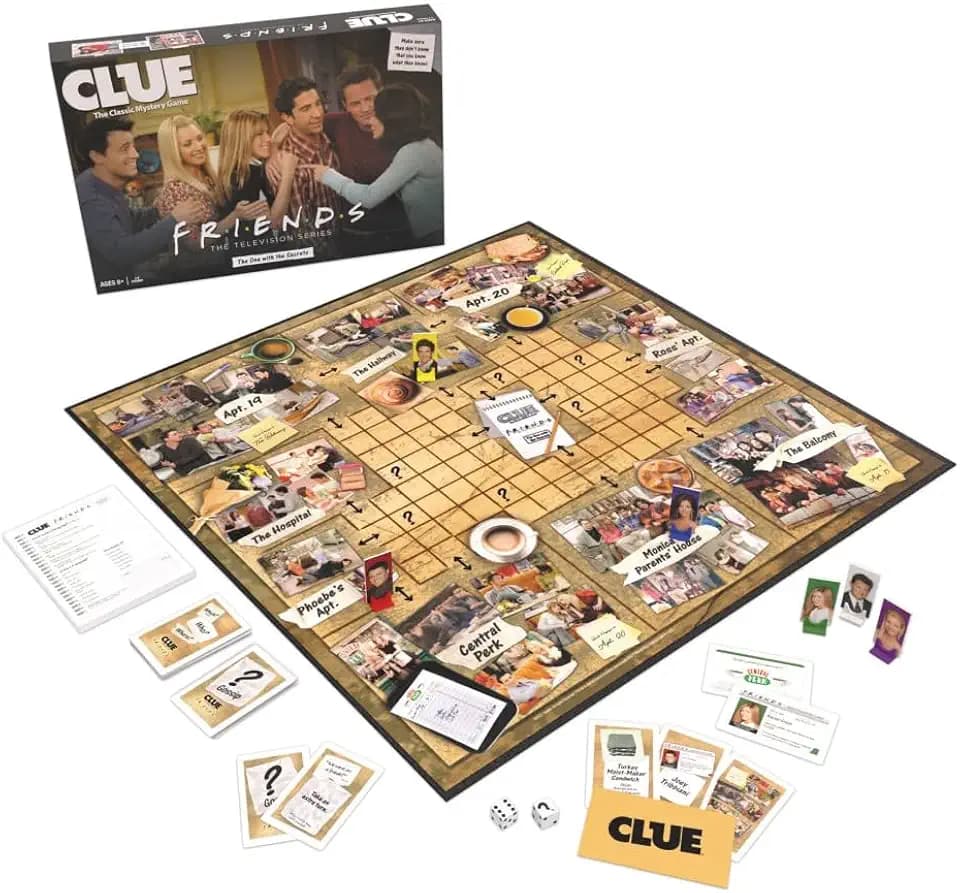 CLUE: Friends | Solve the Mystery in This Collectible Clue Game | Featuring Characters & Locations from Friends TV Sitcom Series | Officially-Licensed Friends TV Show Game & Merchandise