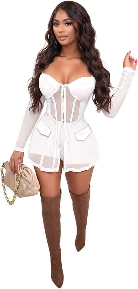 Jigfar Women Sexy Elegant Jumpsuit Going Out Romper Party Club Night Outfit