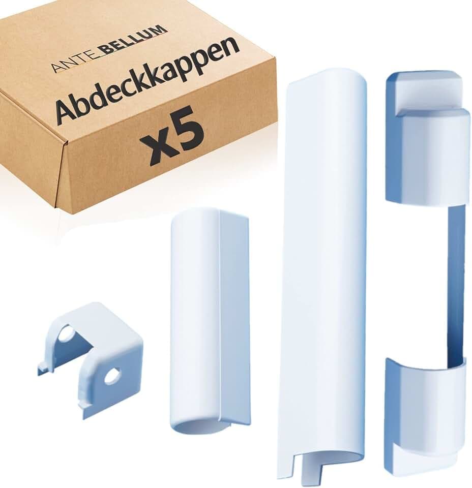 Ante Bellum PVC Fensterbandabdeckungen Set – Kunststoffkappen für PVC Fenster und Balkontüren, Aufsteck-Beschläge für Fensterbänder, Einfache Montage und Sauberes Erscheinungsbild (5 Sätze)