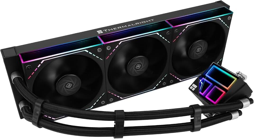 Thermalright Frozen Infinity 360 Black CPU Water Cooler,360 Aio CPU Cooler, Triple TL-M12 PWM Fans,Infinity Mirror CPU Cooler,for AMD/AM4/AM5,Intel LGA1851/1700/1150/1151/