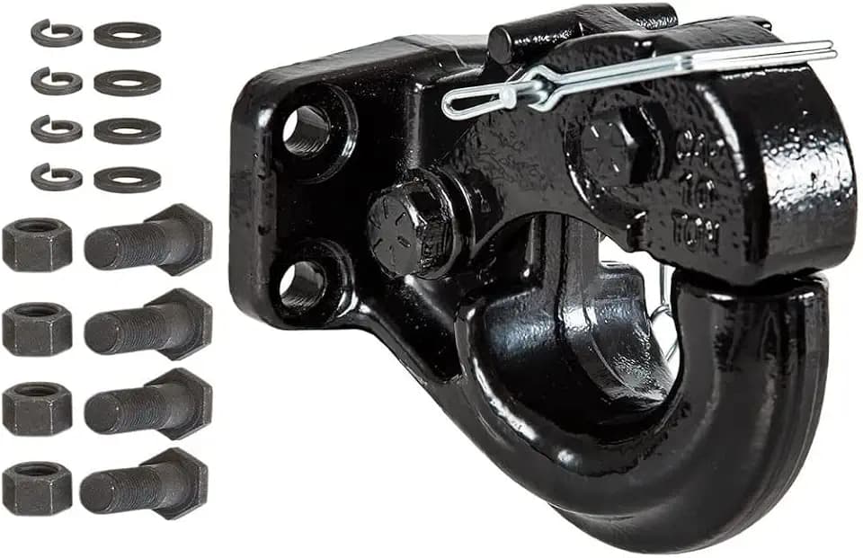 Buyers Products 10039 10 Ton Pintle Hook with Mounting Kit for Heavy Duty Towing and Hauling Applications, Industrial Pintle Hitch Rated 20,000 lb MGTW and 4,000 lb MVL, Black Powder Coated Steel