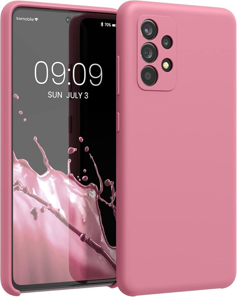 kwmobile Handyhülle für Samsung Galaxy A52 / A52 5G / A52s 5G Hülle - Case Silikon - Kabelloses Laden - Schutzhülle Cover in Dark Rose