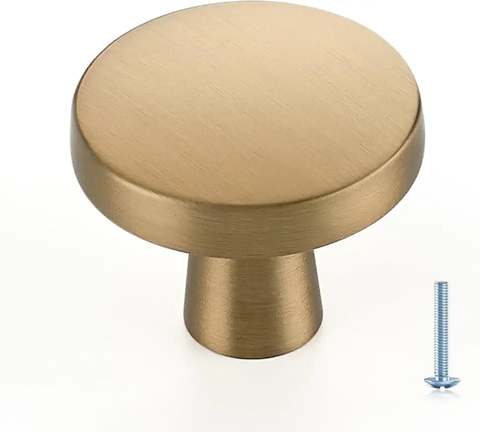 Ravinte Champagne Bronze Cabinet Knobs Solid Pulls Single Hole 15 Pack