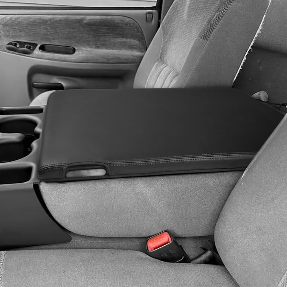DEYTOP Center Console Cover for Dodge Ram 1994-2001 19inch x15inch JUMPSEAT Car Armrest Cover for 2001 Ram 1500 Accessories Armrest Pad Protector (1994-2001 19",Black Without Pad)