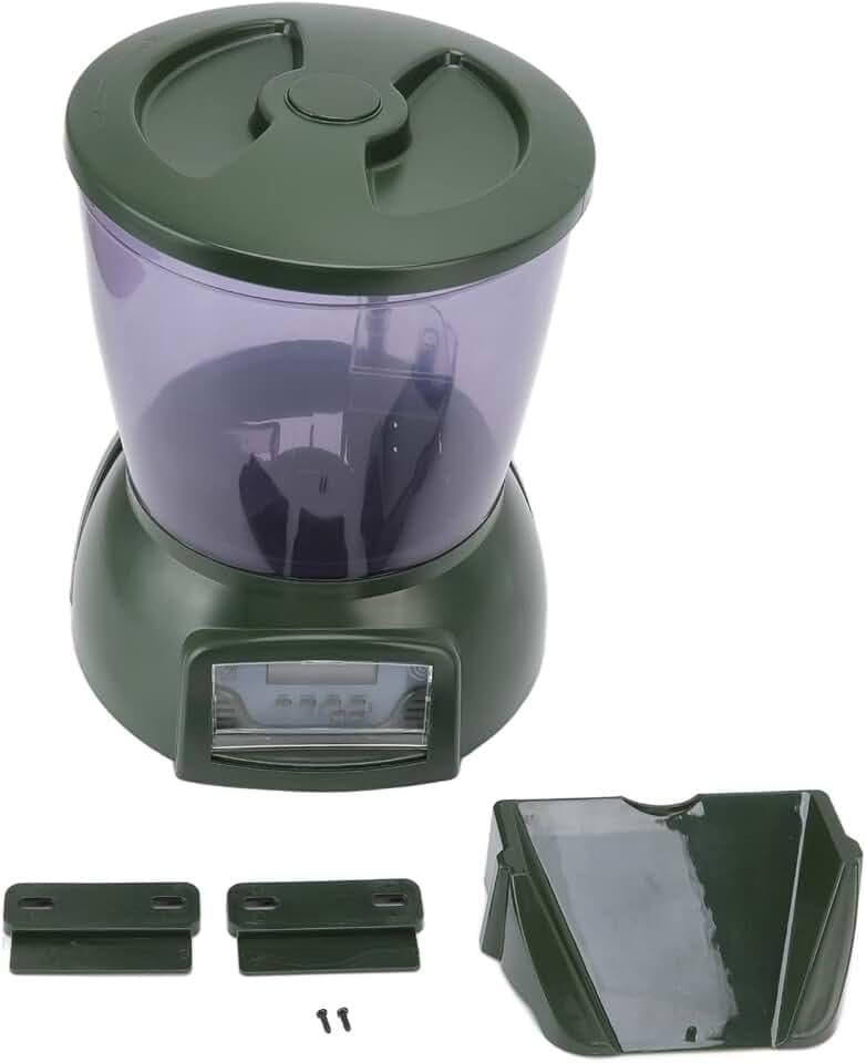 Automatischer Futterspender Fischfutterautomat, 3.8 Liter Kapazität, batteriebetrieben mit LCD-Anzeige, für Teich und Aquarium