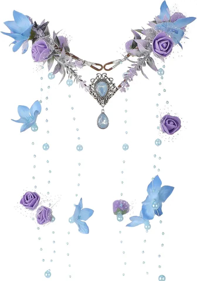 MOSTORY Feen-Blumenkrone, Kopfschmuck, Elfenkrone, Waldblumenkreis für Damen, Renaissance, Renfaire, Halloween
