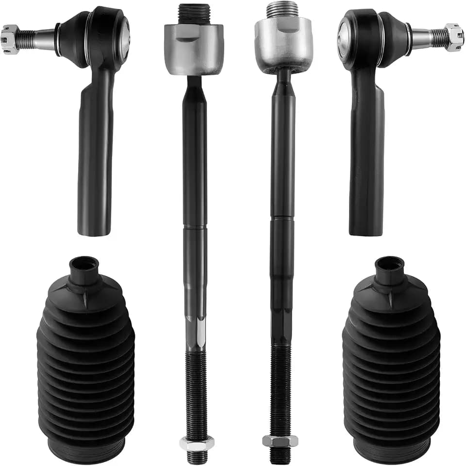 BDFHYK 6PC Inner Outer Tie Rod Kit w/Boots for Chevy Silverado 1500 07-13