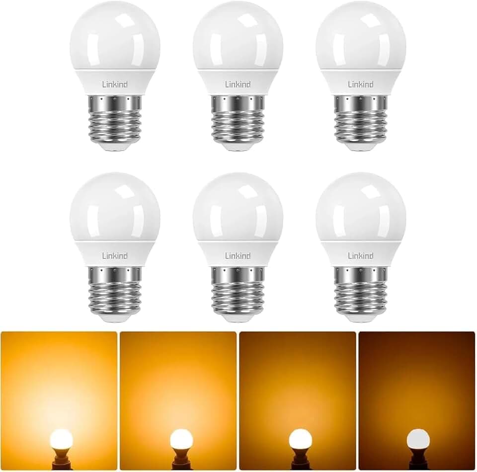 Linkind Dimmbare E27 LED Golf P45/G45 Lampe 4.2W, Ersetzt 40 Watt, 2700K Warmweiß Kugel Lampe 470Lm Energiesparlampe Klein P45, 6 Stück