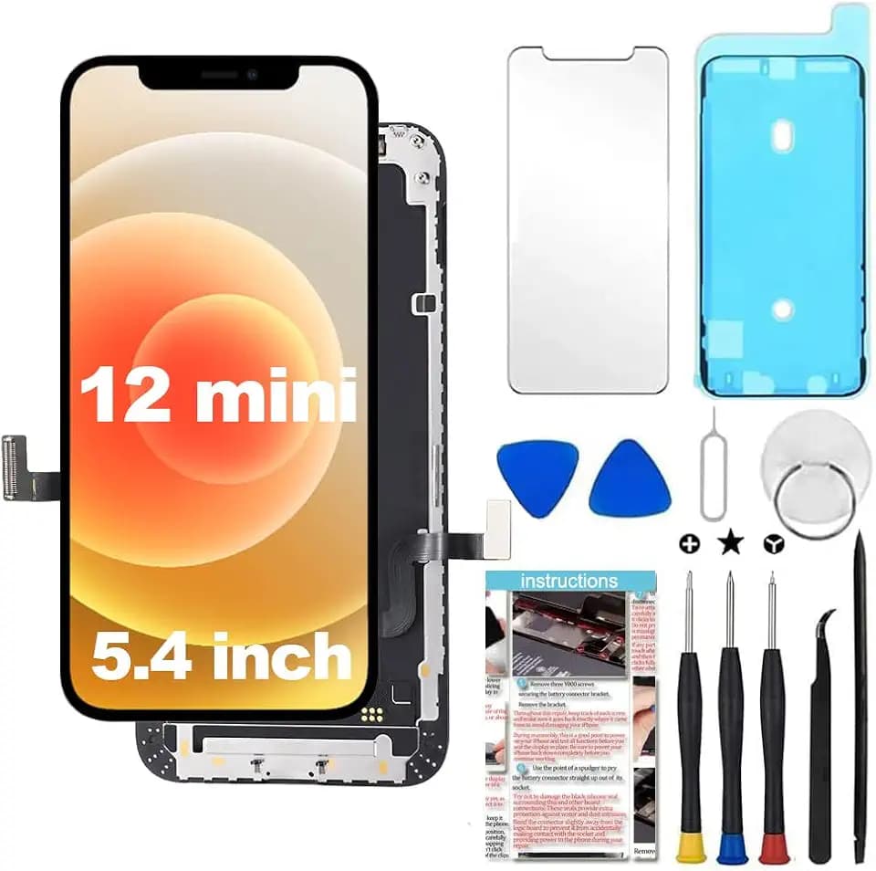 Fixerman for iPhone 12 Mini Screen Replacement 5.4 inch,3D Touch LCD Display Digitizer Assembly with Repair Tools