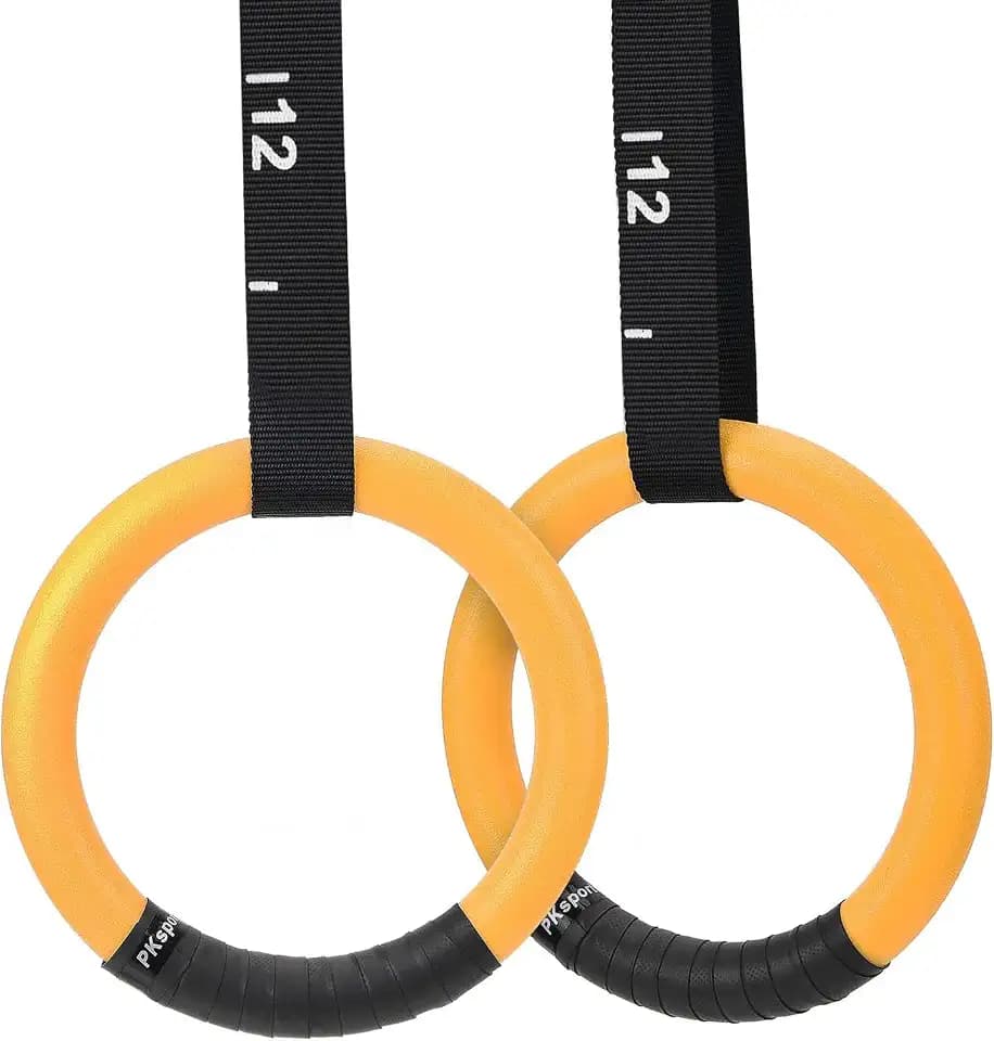 PACEARTH Gymnastic Rings 1100lbs Capacity with 14.76ft Adjustable Buckle Straps Pull Up Exercise Rings Non-Slip Rings for Home Gym Full Body Workout