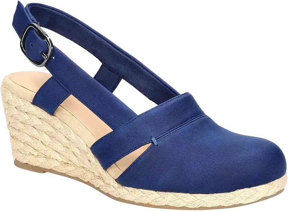 Juliet Holy Womens Wedges Sandals Platform Espadrilles Slingback Closed-toe Clogs Sandals
