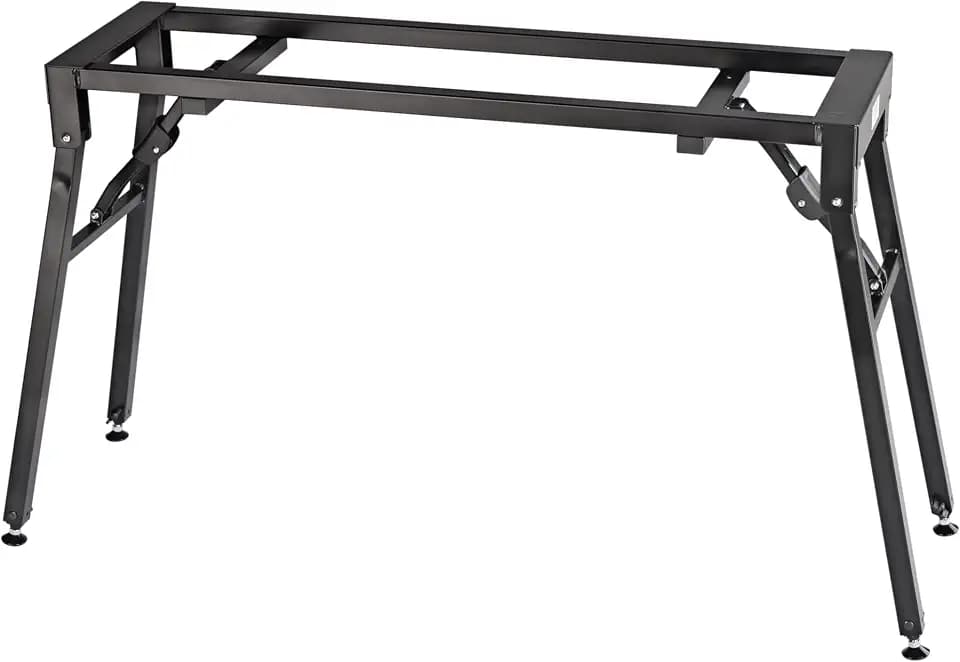 K&M 18953 Stagepiano-Klapptisch Schwarz aus Stahl - Höhe 60 bis 100 cm variabel - Klappbar für mobilen Einsatz