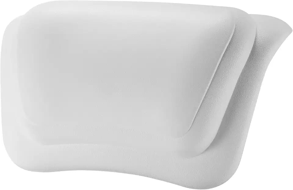 Badekissen, Badewannenkissen Nacken mit Saugnäpfen - Wasserdicht & Ergonomisch für Maximale Entspannung - Anti-Rutsch Design, Schnell Trocknend - Ideal für Badewanne, Spa und Wellness - Weiß