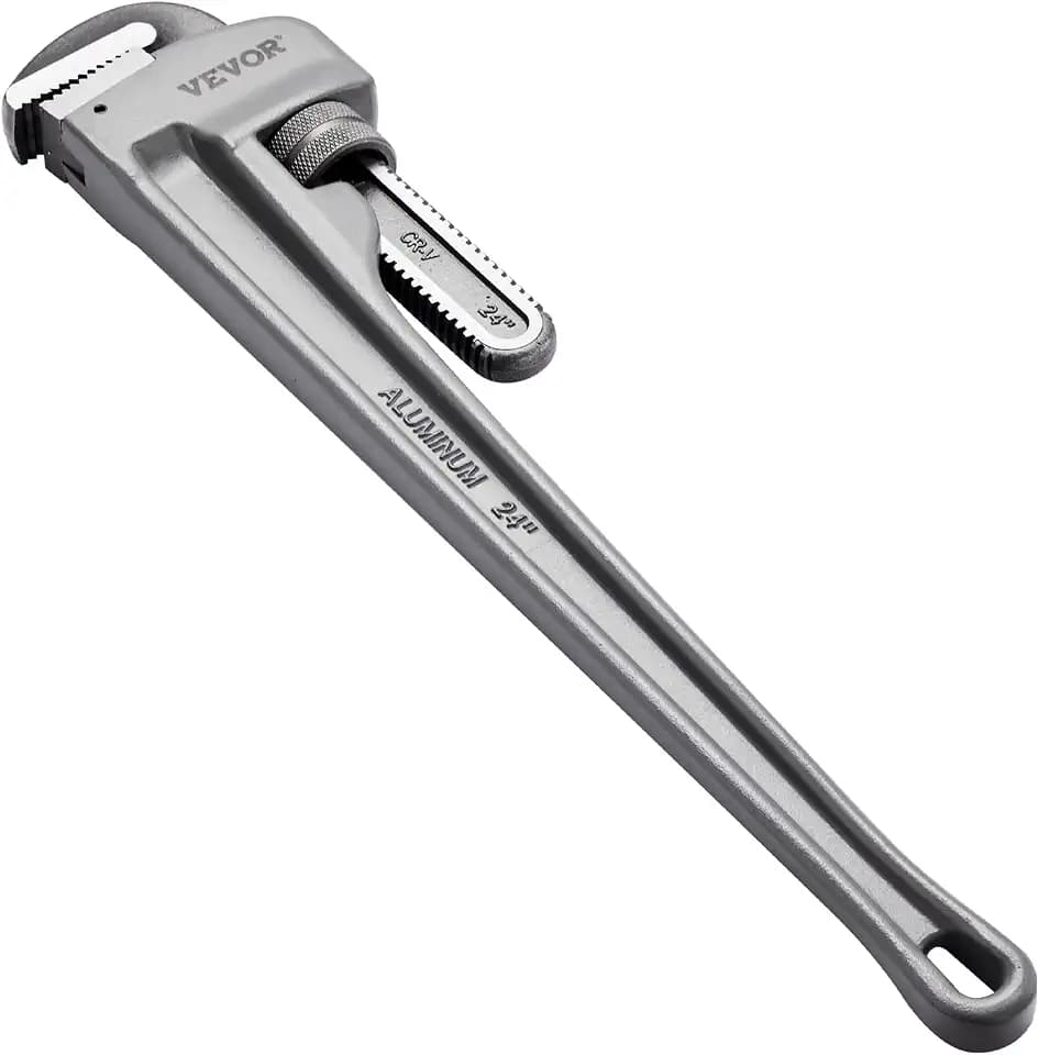 VEVOR Rohrzange, 24 Zoll gerade Aluminium-Rohrzange, verstellbarer Sanitärschlüssel, mit hochfester Backe und ergonomischem Griff, leicht zu tragen, aufhängbares Design, für Wasserleitungen