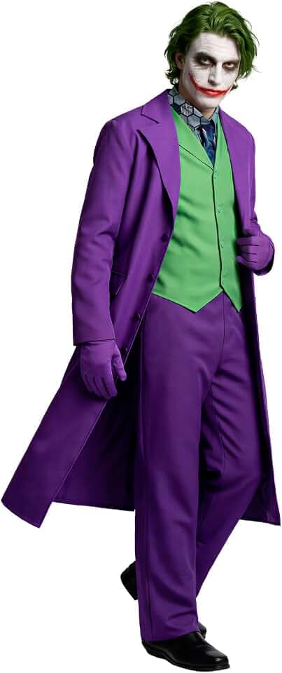 Funidelia Offizielles Joker The Dark Knight Kostüm für Herren, Joker Anzug für Erwachsene, Halloween- und Karnevalskostüme – Größe M