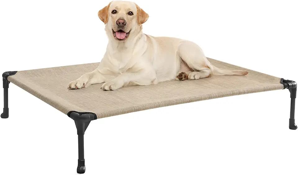 Veehoo Outdoor Elevated Dog Bed Large Sized Dogs, Cooling Raised Dog Cots