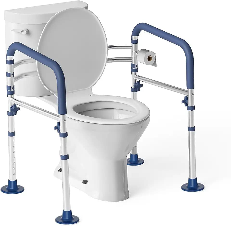 Loyoda Toilet Safety Frame for Seniors, Adjustable Toilet Safety Rail