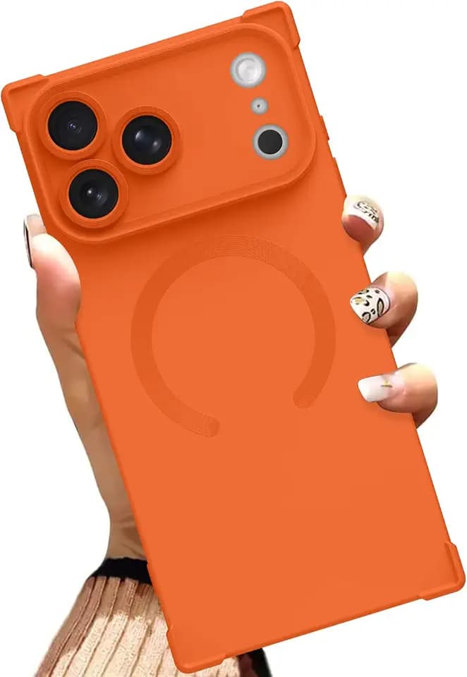 AIGOMARA Magnetic Phone Case Made for iPhone 17 Pro Max, Solid Orange
