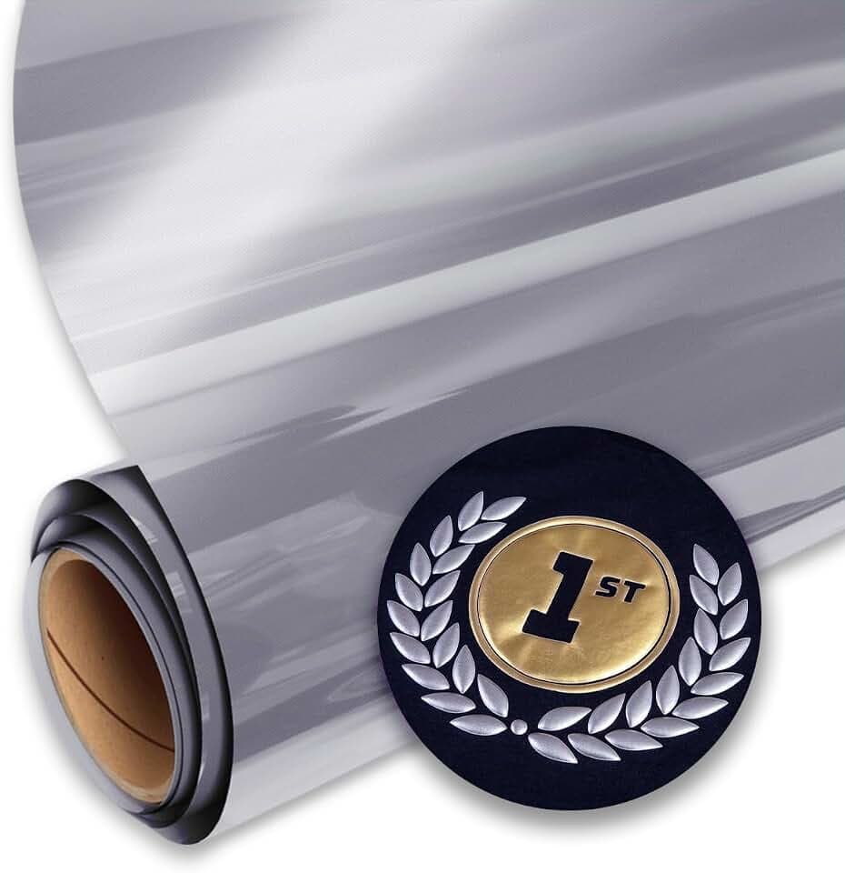 Siser Easy Puff Metallic HTV 11.8"x15ft Roll (Silver) – Puffy Heat Transfer Vinyl – Compatible with Siser, Cricut, and Silhouette Cutters – CPSIA Certified