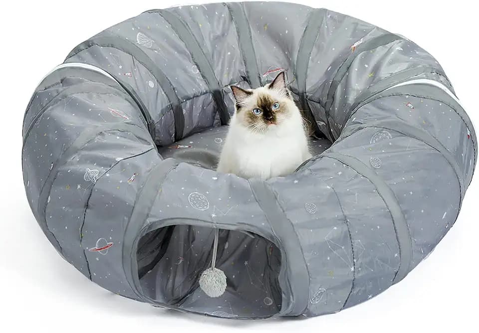 PAWZ Road Basis Katzentunnel, modernisiertes Katzenspielzeug, kreisförmiger Tunnel für Katzen, Grau