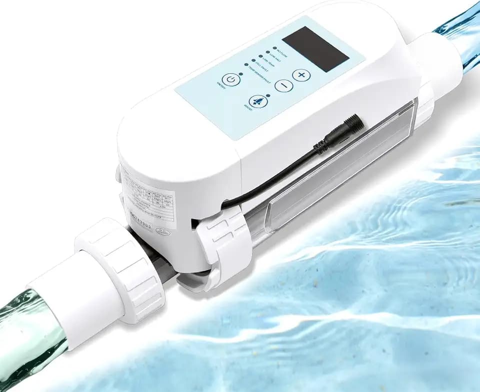 40000 Gal Salt Water Pool Chlorinator, WiFi App, Self-Cleaning Titanium