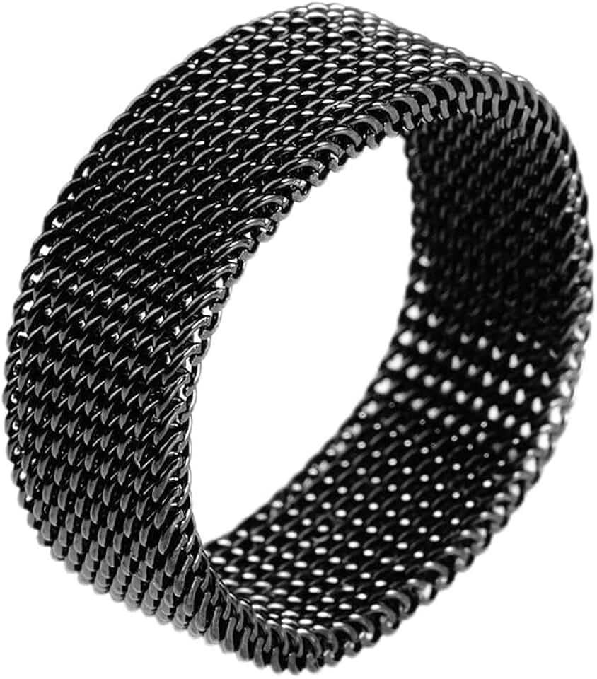 HIJONES Herren Damen Edelstahl Mode Flechten Geflecht Ring Verlobung Hochzeit Versprechen