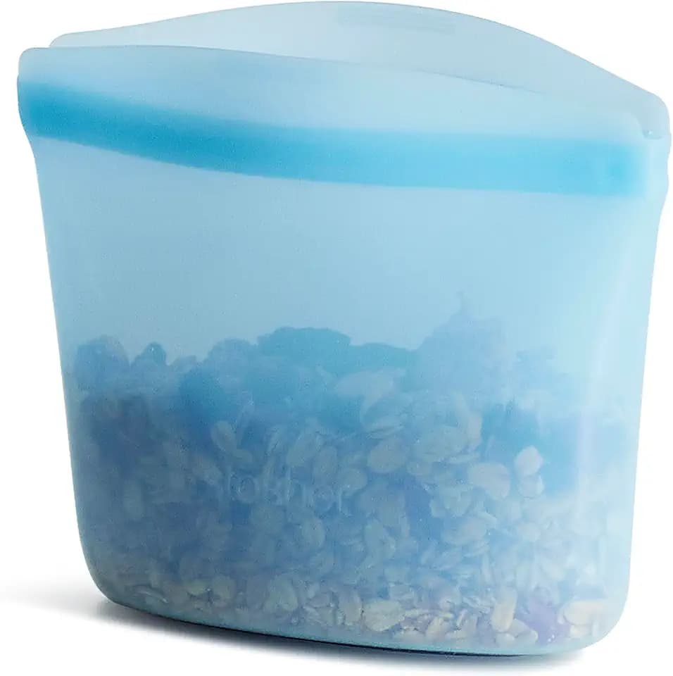 Stasher Premium Reusable Silicone Food Storage Bowl, Blue, 1-Cup