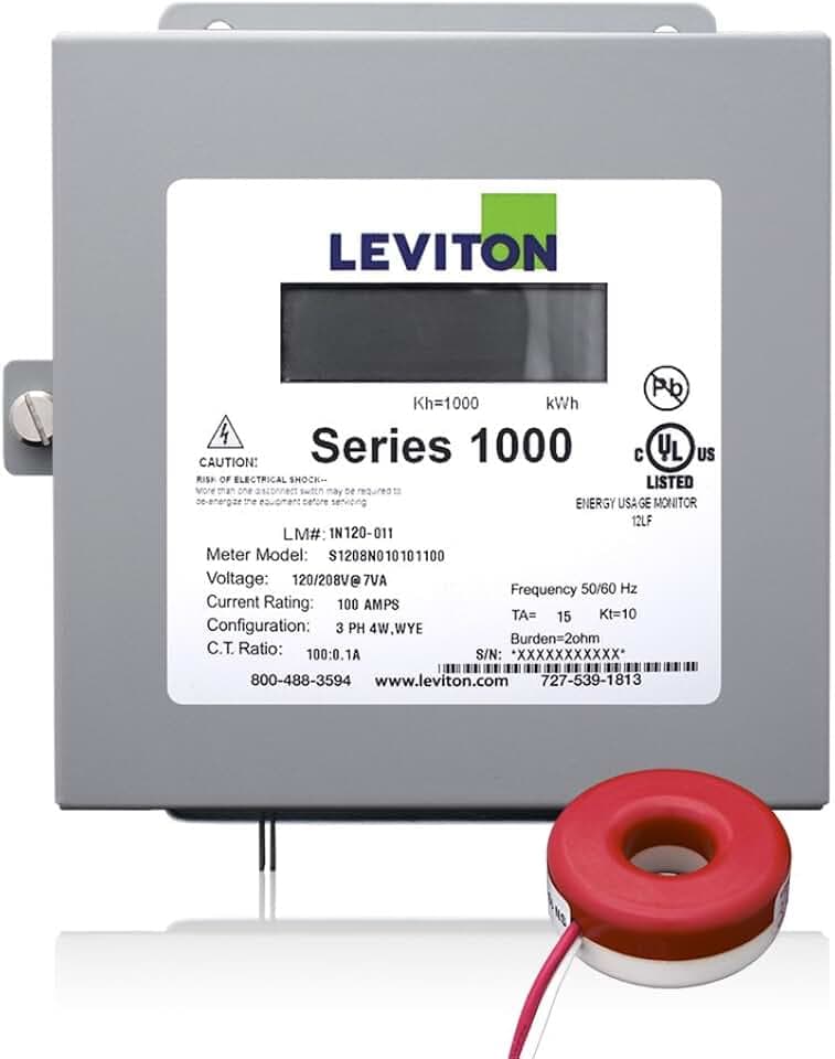 Leviton Series 1000 120V 100A 1P2W Indoor Kit with 1 Solid Core CT, 1K120-1SW