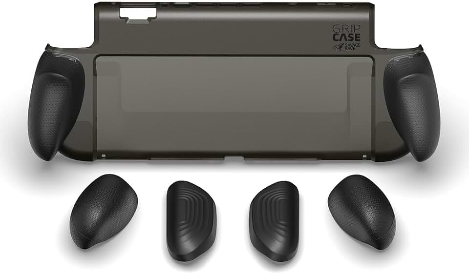 Savage Raven By Skull & Co. GripCase: Soft Protective Case with Replaceable Grips [to fit All Hands Sizes] for Nintendo Switch 2-Black