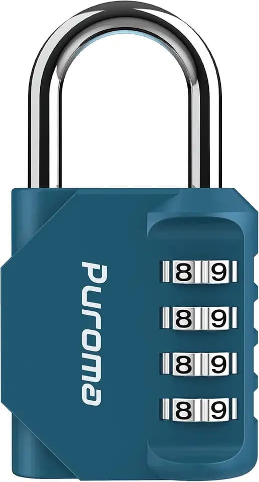 Puroma 1 Combination Lock Locker 4 Digits Combo Padlock Gym Peacock Blue