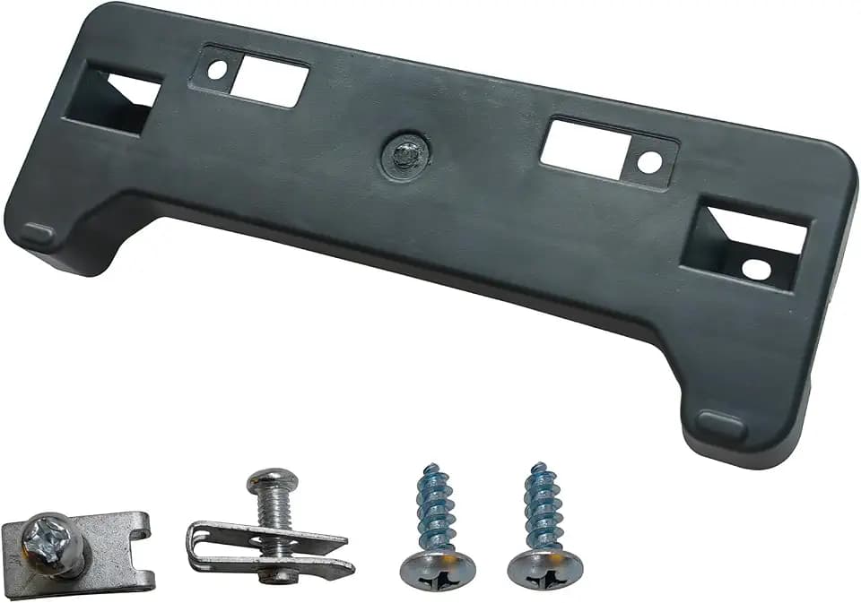 Front License Tag Plate Frame Bracket Holder Compatible with for Toyota Highlander 2017 2018 2019 Textured Black Replace 521140E130 TO1068139