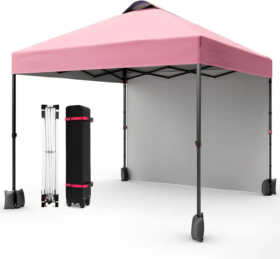 GarveeLife 10x10 Pop Up Canopy with Sidewalls for Outdoor, Portable Outdoor Canopy with One Push Setup, Easy Set-Up Waterproof Pop Up Tent for Outdoor Party, Sun Shade for Wedding Backyard Garden Even