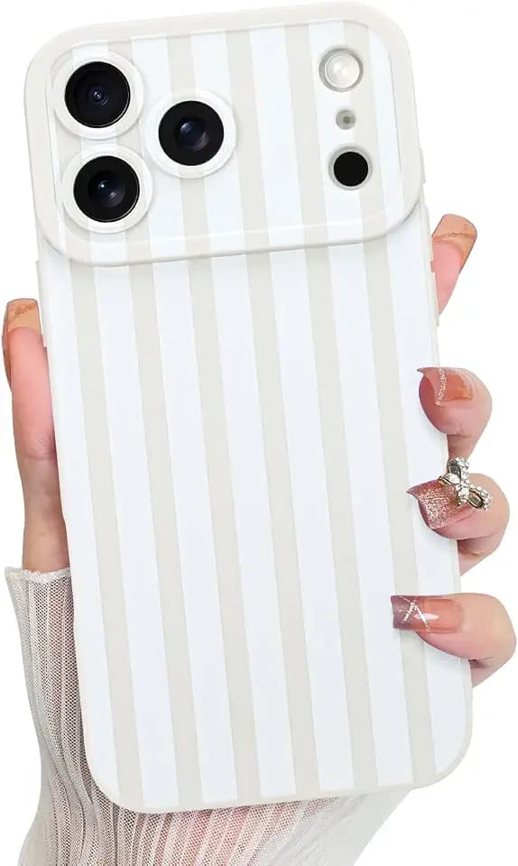 KANGHAR Compatible with iPhone 17 Pro Max Case 2025 Stripes -White