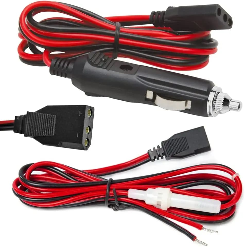 CB Power Cord 3 Pin Plug Cable 2-Wire 15A Fused Replacement with 12V Car Cigarette Lighter Plug for Cobra Uniden Midland Mobile CB Ham Radio (3PIN 2PACK)