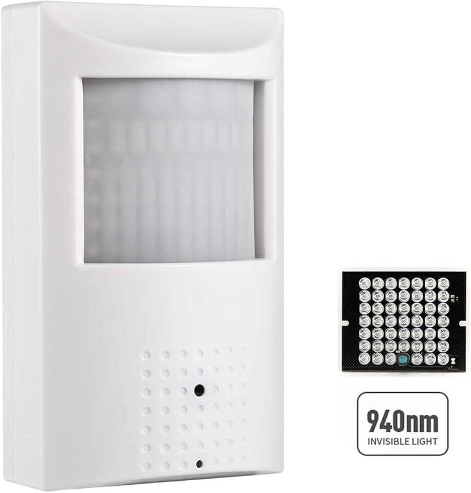 HD 5MP PIR 940nm Invisible LED POE IP Camera Built in Micro-Phone,3.7mm Lens 80° View Day and IR Night Vision CCTV Indoor Security Camera,P2P H.265 Motion Detection (IPIR-P-A-HS)