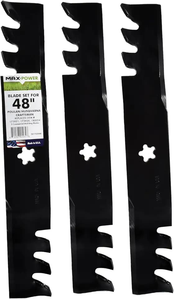 Maxpower 561735XB USA MADE 3 Blade Commercial Mulching Set