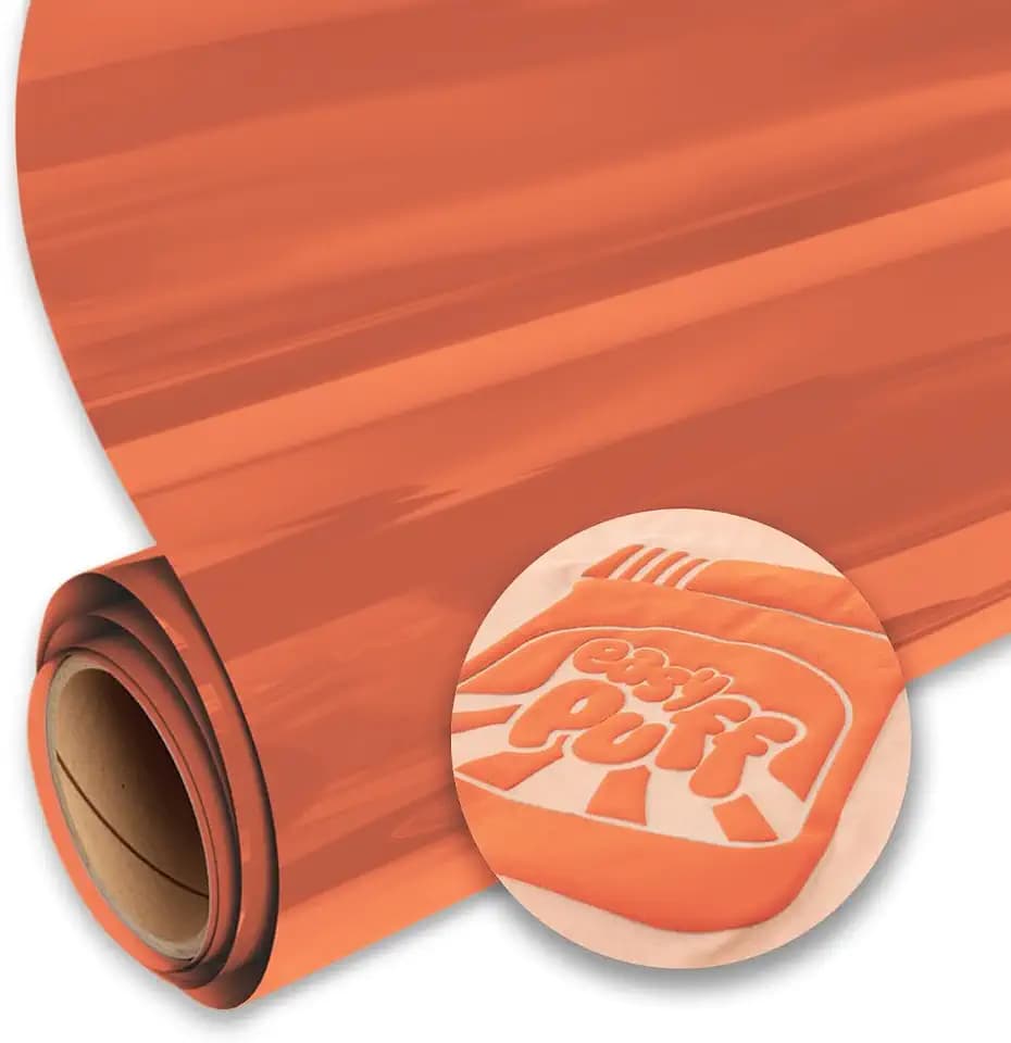 SISER Easy Puff HTV 12''x1yd - 3D Puffy Heat Transfer Vinyl (Orange)