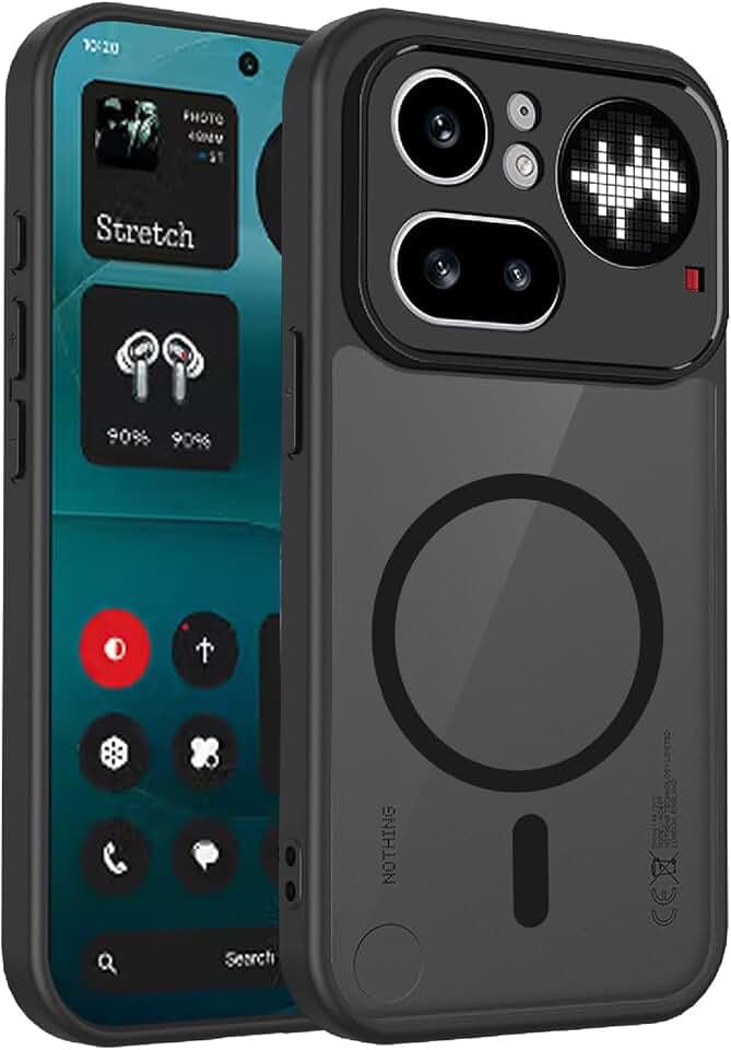 GIOPUEY Magnetische Handyhülle für Nothing Phone 4a Pro Hülle, Case Kompatibel mit MagSafe, Matte PC Zurück + TPU Bumper Stoßfeste Schutzhülle - Black