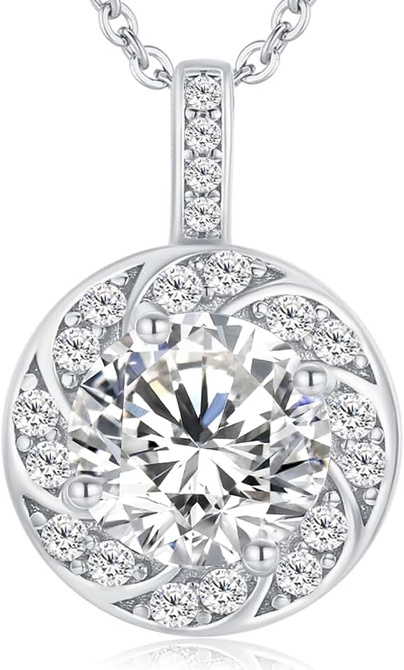 Halskette Damen Silber 925 Echt Gold Kette Frauen mit Geburtsstein Anhänger Schmuck Damen Geschenke für Frauen, Freundin, Mama, Frau Geburtstag Valentinstag Muttertag Weihnachten