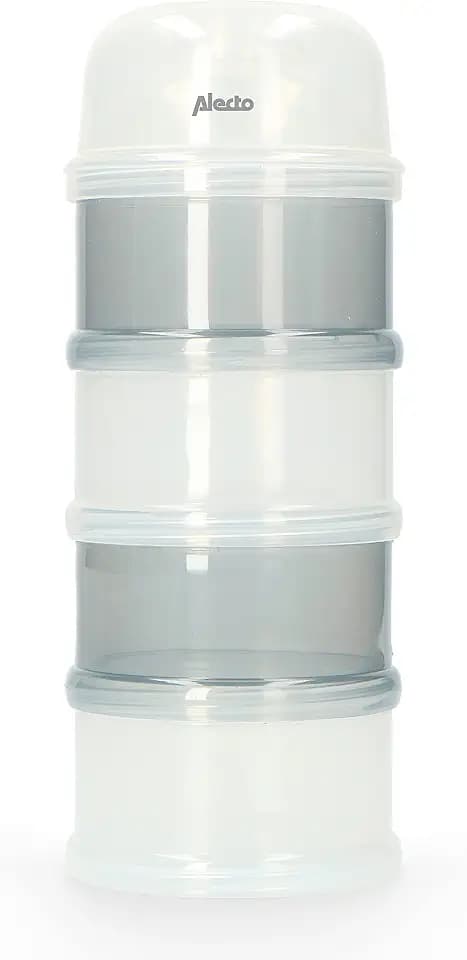 Alecto BF-4 Milchpulver-Portionierer - BPA-frei - 4 Aufbewahrungsbehälter - Ideal zum Lagern oder Mitnehmen - 4 x 100 ml - Grau
