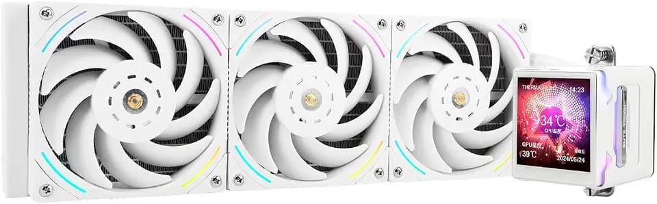Thermalright Elite Vision 360 ARGB White CPU AIO Cooler,IPS LCD Screen with 320 * 320 Resolution,for AM5&Intel 1700/1851,High-Performance CPU Water-Cooled with 2.73in Removable Liquid Crystal Display