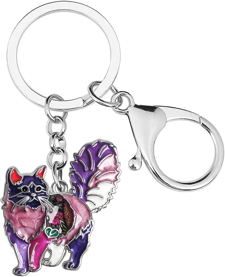 DUOWEI Süße Katze Schlüsselanhänger Schlüsselringe Zierliche Katzen Geschenke für Damen Mädchen Tasche Brieftasche Auto Charms