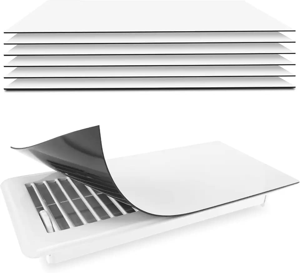 Zipcase 6 Pack Strong Magnetic Vent Covers, 5.5 inch X 12 inch, White