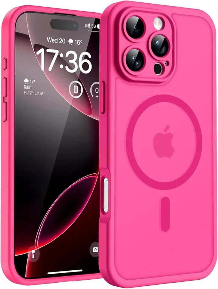 TOCOL for iPhone 16 Pro Max Case, Compatible with MagSafe, Hot Pink