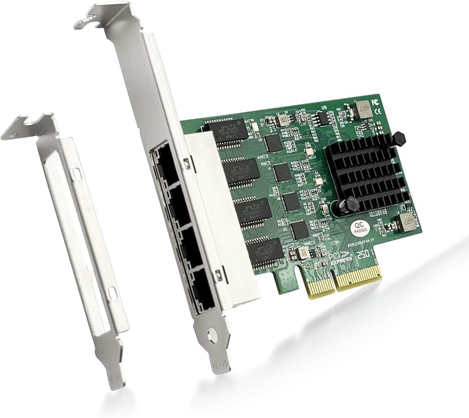 Ipolex 2.5G Ethernet Card 4 Port NIC Network Adapter Compatible with Realtek RTL8125BG Controller, Quad RJ45 Port, PCI Express Gigabit Ethernet Card Support Windows/Windows Server/Linux/Centos/Vmware