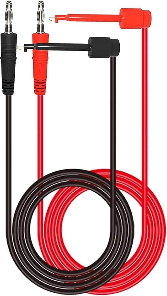 Greluma 2 Stk 4 mm Bananenstecker auf Minigrabber Prüfhaken Klemmen Messleitungen für elektrische Prüfungen von Multimetern 500 V 5 A-1 m/3,3 Fuß