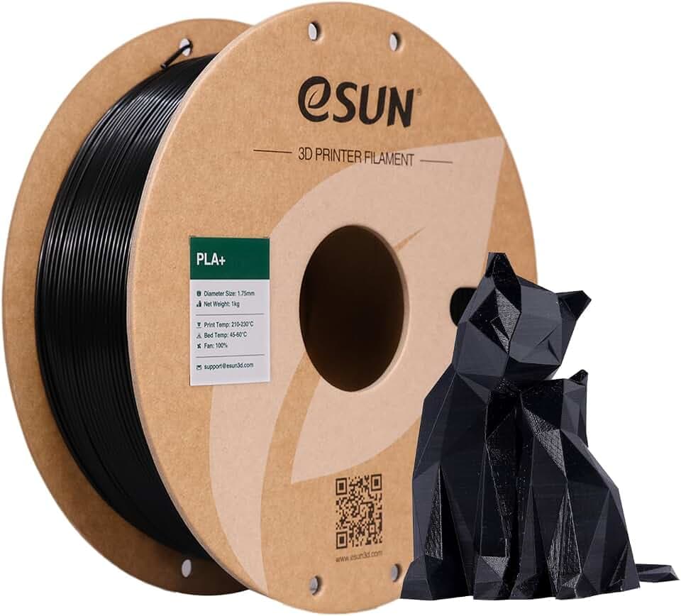 eSUN PLA+ Filament 1.75mm, Schwarz, 1KG