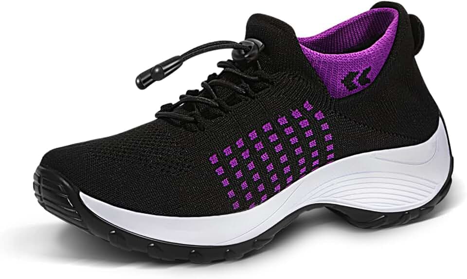 Women's Orthopedic Comfort Walking Shoes, Cushioned Stretch Sneakers