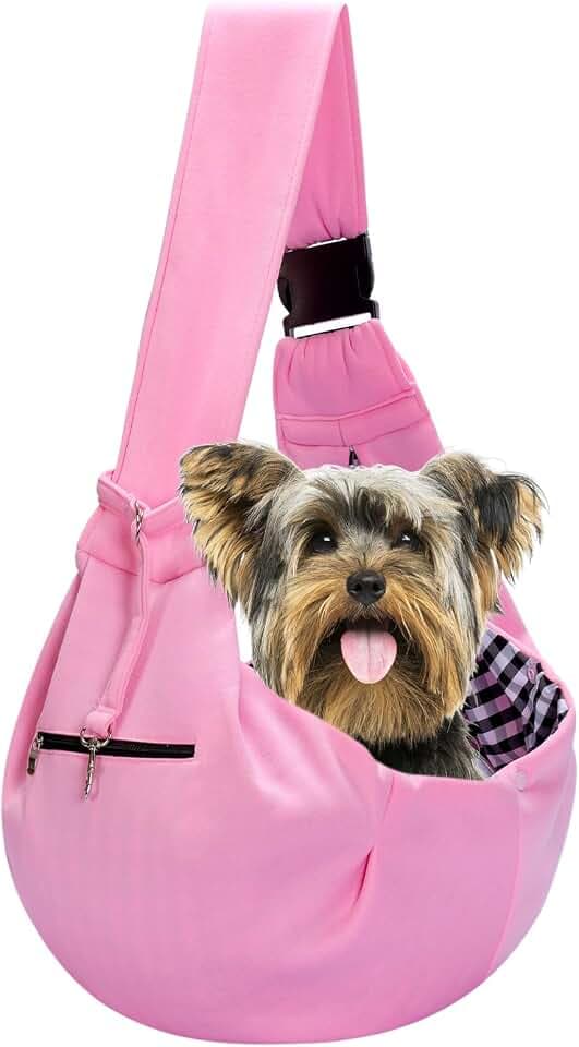 Adjustable Dog Sling Carrier with Pocket, Puppy Carrier for Small Dog & Cat