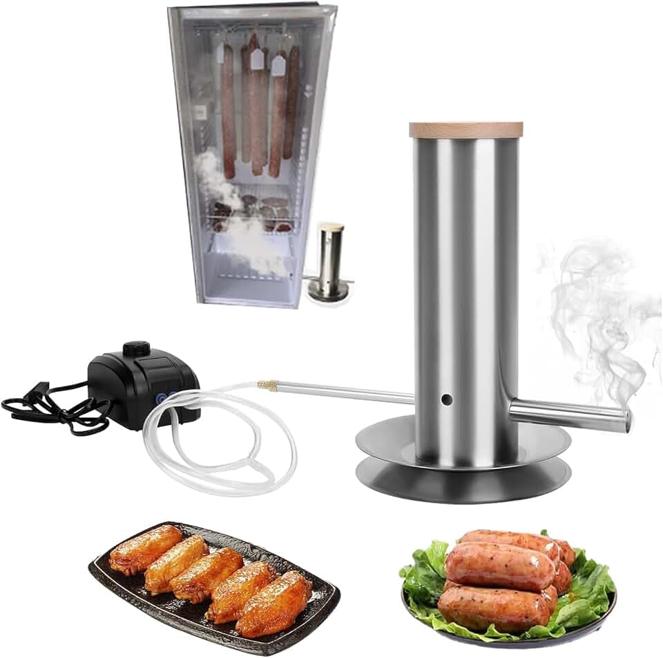 Kaltrauchgenerator, Rauchgenerator mit Pumpe Kaltrauchgenerators aus Edelstahl für Räucherofen Rauchgenerator für Räucherofen für BBQ Kalträuchern Fisch Fleisch Käse